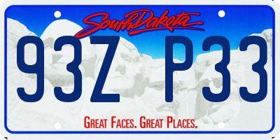 SD license plate 93ZP33