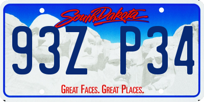 SD license plate 93ZP34