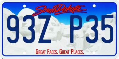 SD license plate 93ZP35