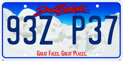 SD license plate 93ZP37