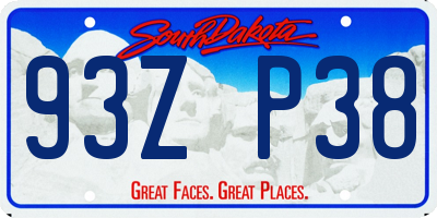 SD license plate 93ZP38