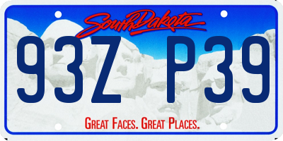 SD license plate 93ZP39