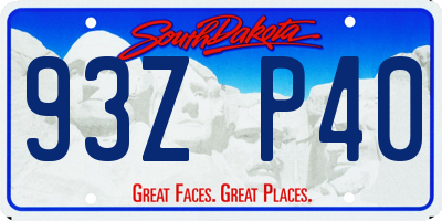 SD license plate 93ZP40