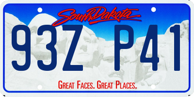 SD license plate 93ZP41