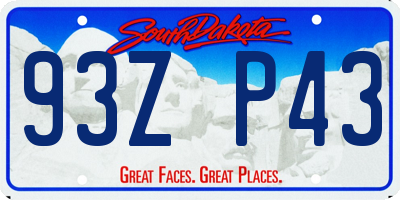 SD license plate 93ZP43