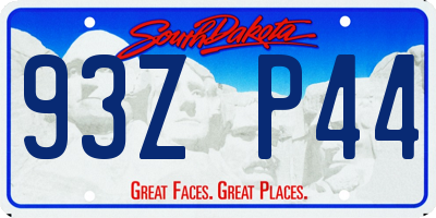 SD license plate 93ZP44