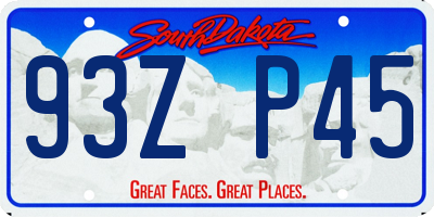 SD license plate 93ZP45
