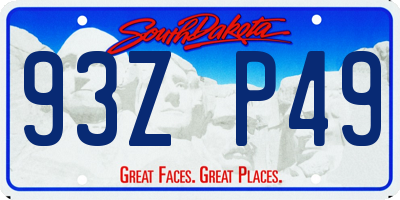 SD license plate 93ZP49