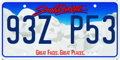 SD license plate 93ZP53