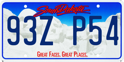 SD license plate 93ZP54