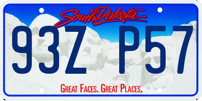 SD license plate 93ZP57