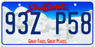 SD license plate 93ZP58