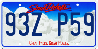 SD license plate 93ZP59