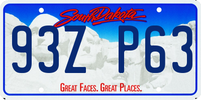SD license plate 93ZP63