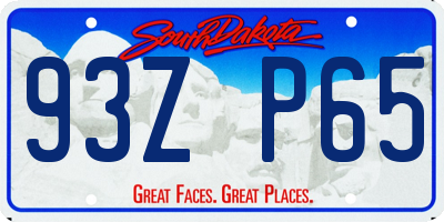 SD license plate 93ZP65
