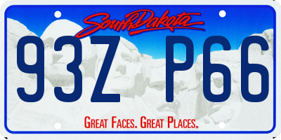 SD license plate 93ZP66