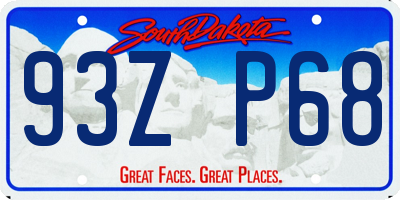 SD license plate 93ZP68