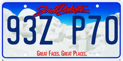 SD license plate 93ZP70
