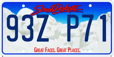 SD license plate 93ZP71