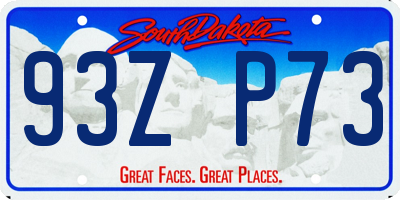 SD license plate 93ZP73