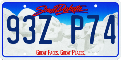 SD license plate 93ZP74