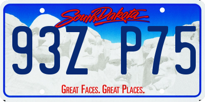 SD license plate 93ZP75