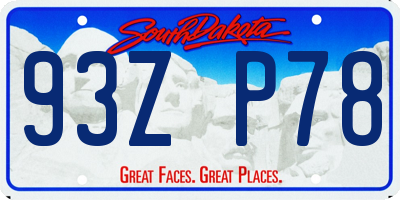 SD license plate 93ZP78