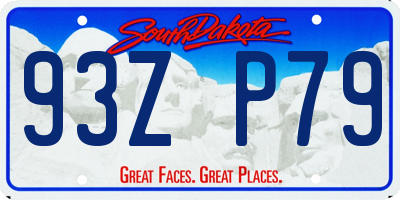 SD license plate 93ZP79
