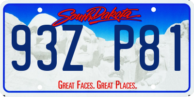 SD license plate 93ZP81