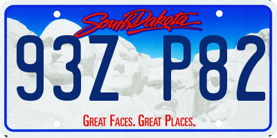 SD license plate 93ZP82