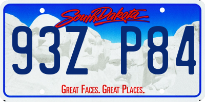 SD license plate 93ZP84