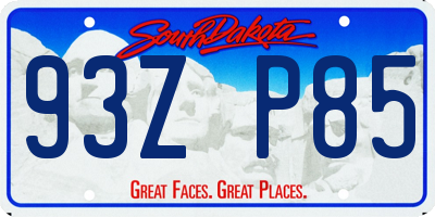 SD license plate 93ZP85