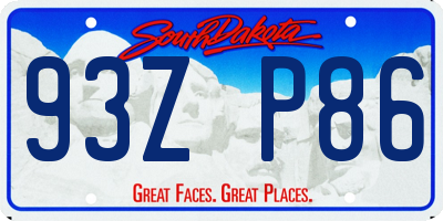 SD license plate 93ZP86