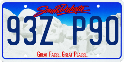 SD license plate 93ZP90