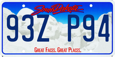 SD license plate 93ZP94