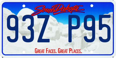 SD license plate 93ZP95