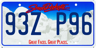 SD license plate 93ZP96