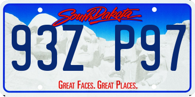 SD license plate 93ZP97