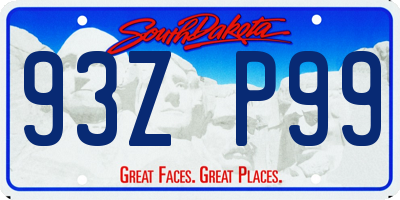 SD license plate 93ZP99