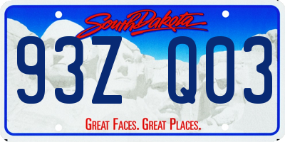 SD license plate 93ZQ03