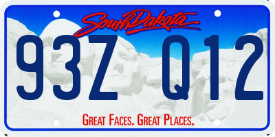 SD license plate 93ZQ12