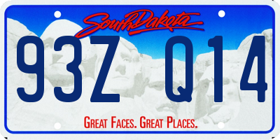 SD license plate 93ZQ14