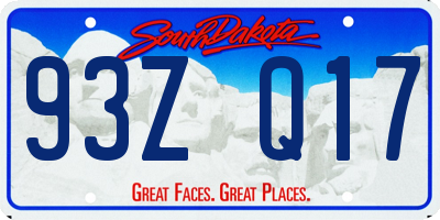 SD license plate 93ZQ17