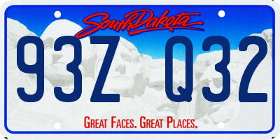 SD license plate 93ZQ32
