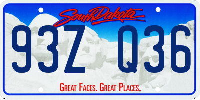 SD license plate 93ZQ36