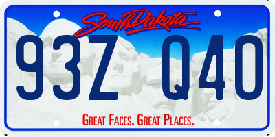 SD license plate 93ZQ40