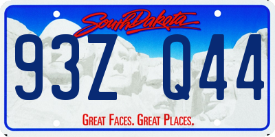 SD license plate 93ZQ44