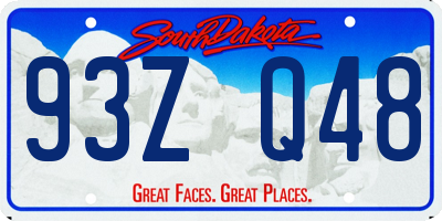 SD license plate 93ZQ48