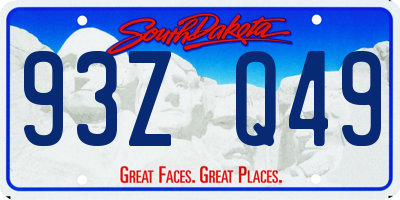 SD license plate 93ZQ49