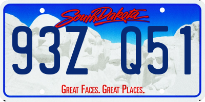 SD license plate 93ZQ51
